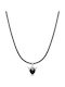 Sharks Bay Clothing Necklace with Heart Design Made of Steel with Black Zircon