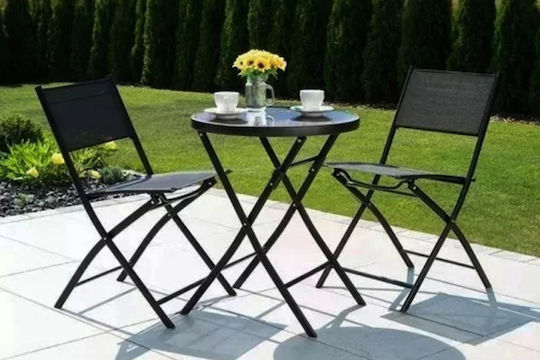 Garten- und Outdoor-Möbelsets für kleine Außenbereiche Victoria 3 Stück Schwarz