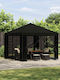 vidaXL Garten Gazebo Schwarz 3x3m