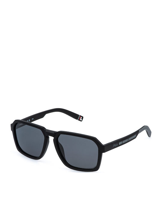 FILA Unisex Sunglasses with Black Frame and Black Polarized Lens