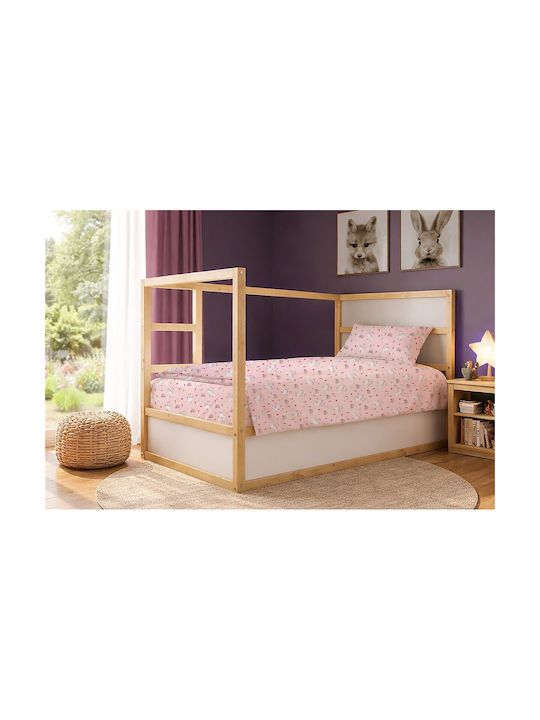 Dimcol Single Cotton Sheet Set Rabbit Garden 58...