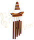 Relaxdays Bamboo Wind Chime Sailboat Design 72x20x6 Cm Brown Color