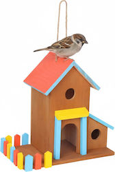 Wooden Bird Feeder Relaxdays Colorful House-shaped 20x15x25cm