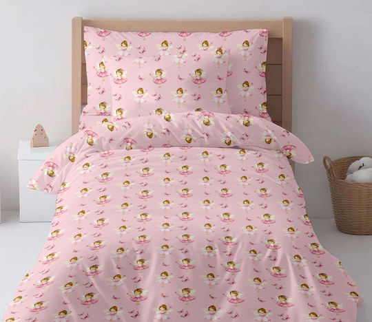 Astron Italy Kinderbettlaken Set Baumwolle Fairytale Girls Rosa 175x260cm 3 Stück