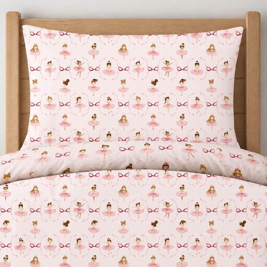 Astron Italy Set Cearceafuri Pentru Copii Single Ballet Girl Roz 175x260cm Astron Italy Set Cearceafuri Pentru Copii Single Ballet Girl Roz 175x260cm