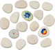 Relaxdays Decorative Stones Painting Cream 1.5x6.5x7 Cm
