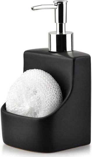 Vilde Vilde Dispenser Küche Keramik mit Schwammhalter Schwarz 400ml Vilde Vilde Dispenser Küche Keramik mit Schwammhalter Schwarz 400ml