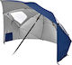 Umbrelă Pliabilă Mare XXL 2-în-1 Pentru Plajă Diametru 2.1m Cu Umbrelă Și Protecție UV Albastră