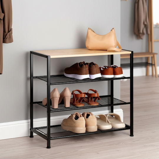 Vilde Metall Schuhorganisatoren aus Bambus 60x30x57cm