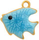 Stahl Muster Fisch Emaille Blau 10mm 1 Stück