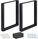 Relaxdays Picior de Mobilier Metalic 2 Bucăți Potrivit pentru Masă / Măsuță 72x60x8cm Negru