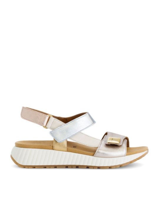 Gabor Leder Flache Damen Sandalen Beigen