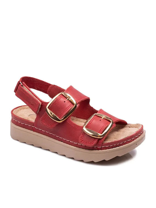 Apostolidis Shoes Sandale De Piele Roșii