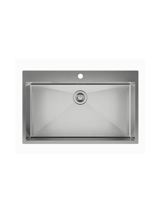 Helika Terra Ένθετος Νεροχύτης Inox Σατινέ Μ79xΠ45cm Πορτοκαλί