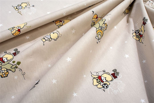 Dimcol Bear's Playtime 592 Baby Burp Cloth Cotton Beige 80x80cm