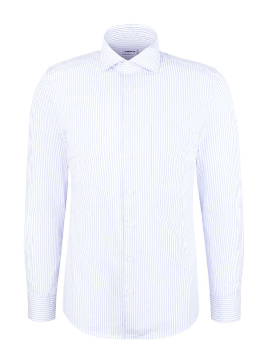 Long Sleeve Shirt in Narrow Fit Blue