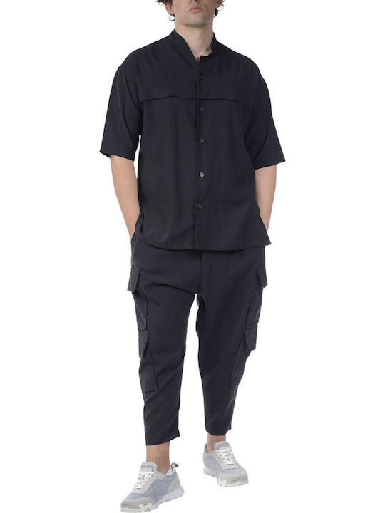 Twin Black Shirt Κοντομάνικο Πουκάμισο σε Φαρδι...