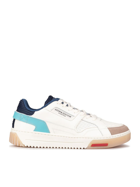 Scotch & Soda Men's White-Blue Sneakers