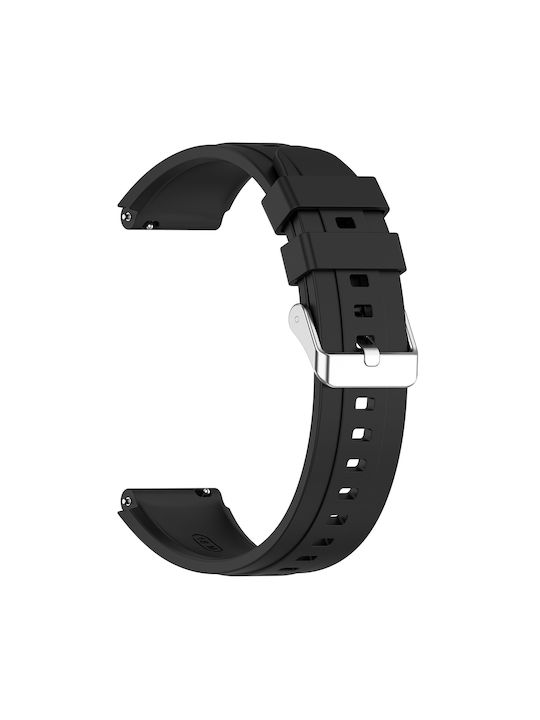 Λουράκι Σιλικόνης Soft Touch Ασημί Αγκράφα Xiaomi Watch S4 41mm Black