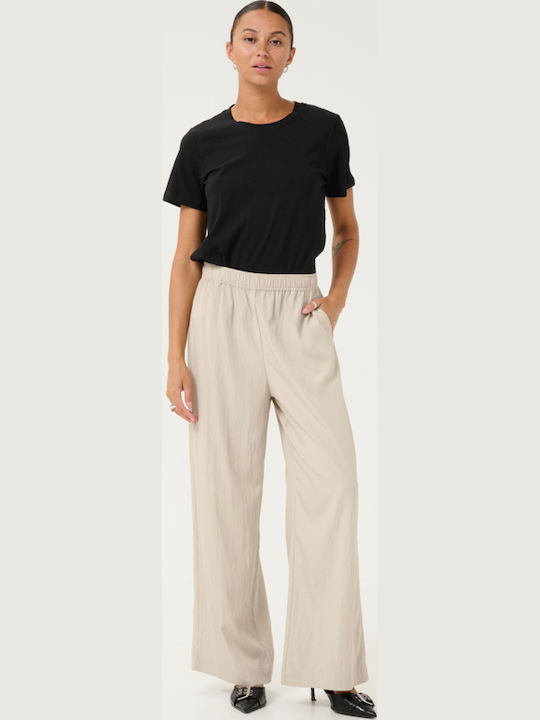Damen Stoffhose mit Gummiband in Entspannte Passform Feather Grau