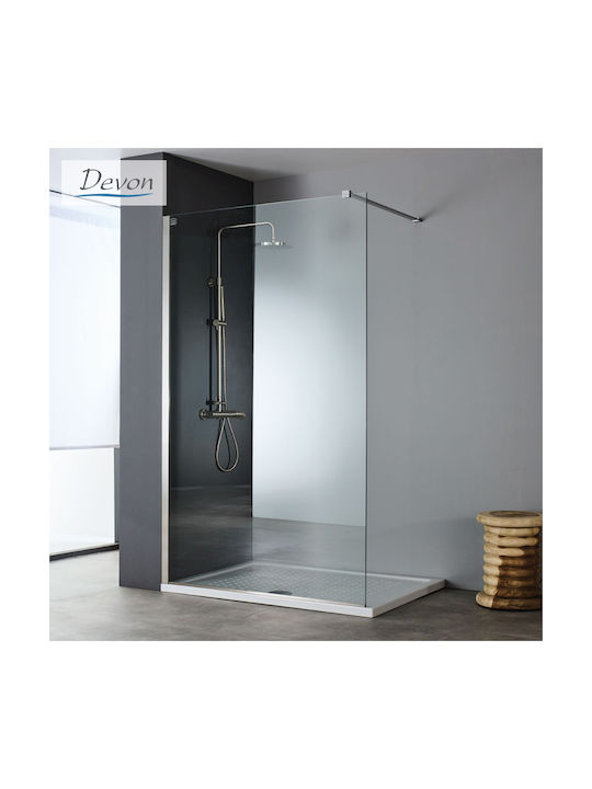 Devon Iwis Walk-in Fixed Side for Shower 59x200cm Inox