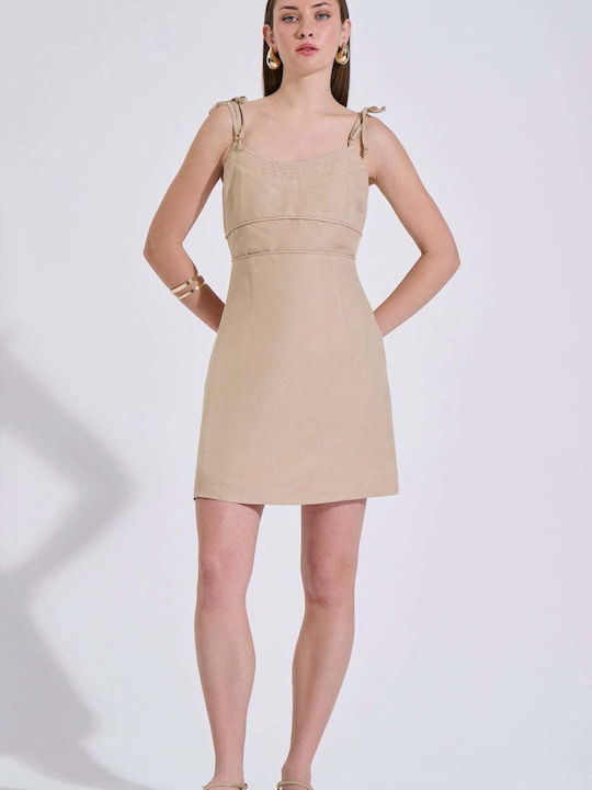 Bill Cost Mini Dress Beige