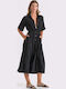 Summer Shirt Dress Black