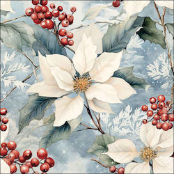 Christmas Decoupage Napkin 1 Piece White Alexandrine