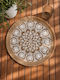 Round Wicker Placemats Beige 40cm 2 Pieces