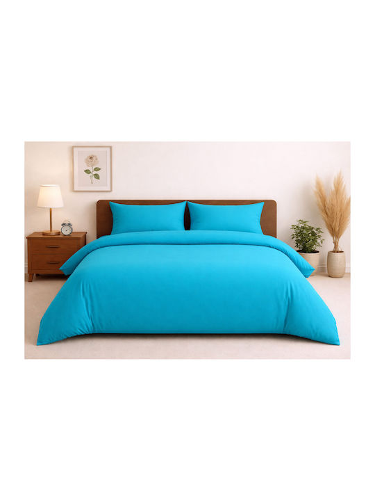 Glossier Set Coverlets Double Cotton Turquoise ...