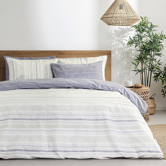 Nima Glossier Σετ Κουβερλί Υπέρδιπλο Εκρού 220x240cm