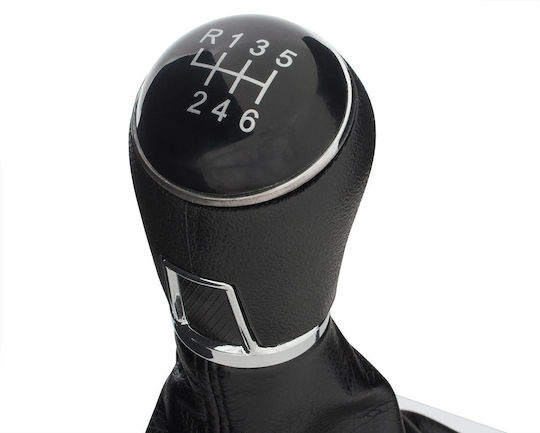 Vw Passat B6 06-11 Schwarz Auto Schaltknopf + Gaiter Chrom Rahmen 6-Gang