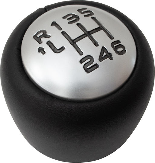 Citroen C4 Picasso Ii 2013 Gear Shift Knob Black Eco-leather + Silver 6 Speeds