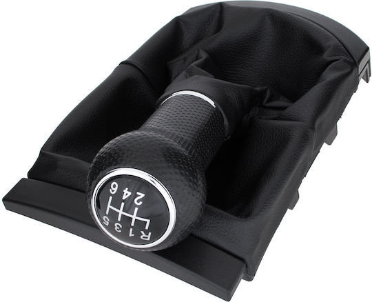 Seat Ibiza Iii 02-09 Black Gear Shift Knob + Gaiter Frame 6 Speeds