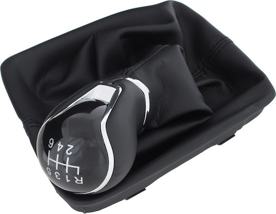 Seat Leon Iii 12-17 Black Eco Leather Gear Shift Knob + Gaiter Frame 6 Gears