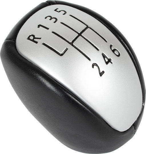 Renault Laguna Iii 07-15 6-speed Gear Shift Knob Black Eco Leather + Silver