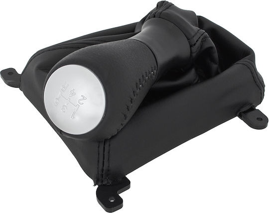 Honda Accord VII 03-08 Schwarzer Silberner Auto Schaltknopf mit LED-Licht + Schwarzer Gaiter Rahmen 5 Gänge