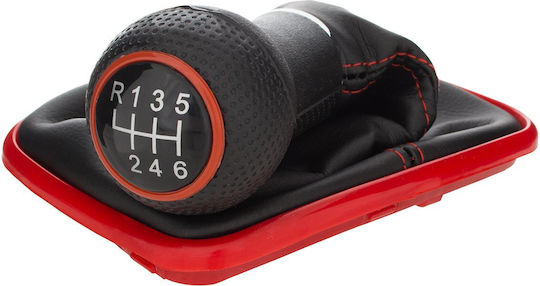 Vw Golf Iv 97-06 Schaltknopf + Schaltmanschette Roter Rahmen 6-Gang 12mm