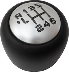 Peugeot 508 508 Sw 10-18 Gear Shift Knob Black Eco-leather + Silver 6 Speeds