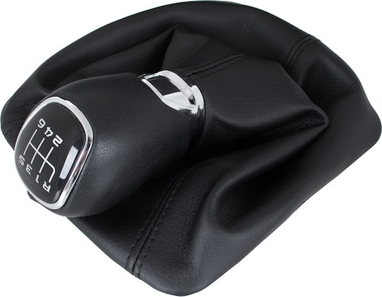 Skoda Octavia II 07-14 Schaltknopf + Schaltknopfrahmen Eco Leder 6-Gang