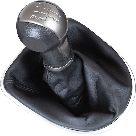 Seat Altea 2004 Schwarzer Beiger Schaltknopf + Schaltmanschette Chromrahmen 5 Gänge