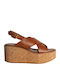 Sommer Damenplattformen Tabac Braun