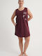 Vienetta Secret Summer Women's Burgundy Nightgown