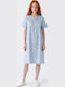 Nina Club Sommerliches Damen Nachthemd Blau