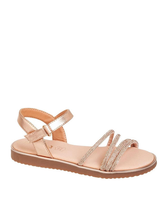 Adam's Shoes Παιδικά Πέδιλα Ροζ Χρυσό