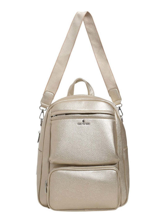 Bag to Bag Γυναικεία Τσάντα Πλάτης Χρυσή