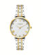Vogue Bliss Mini Crystals Two Tone Womens Watch Battery with Silver Metal Bracelet