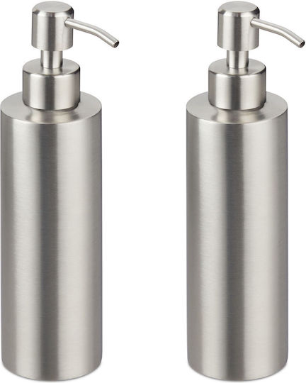 Relaxdays Dispenser Made of Gray Stainless Steel 300ml