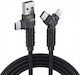 XO USB to Type-C / Lightning Cable Μαύρο 1m 113405