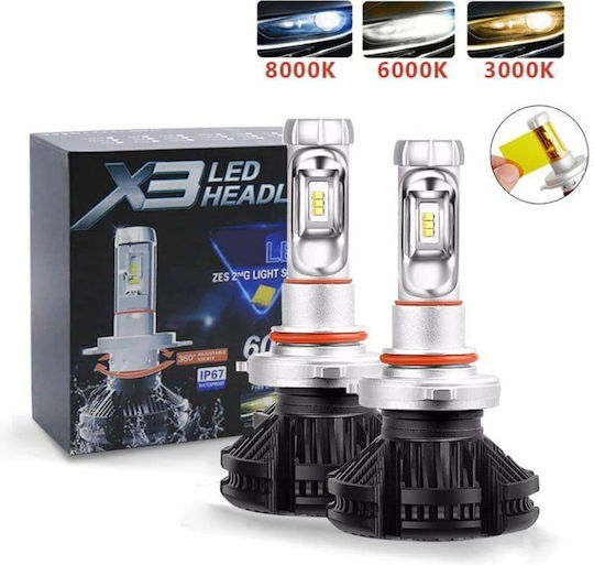 Λάμπες Αυτοκινήτου H1 X3 Led Headlight 6000lm 50w